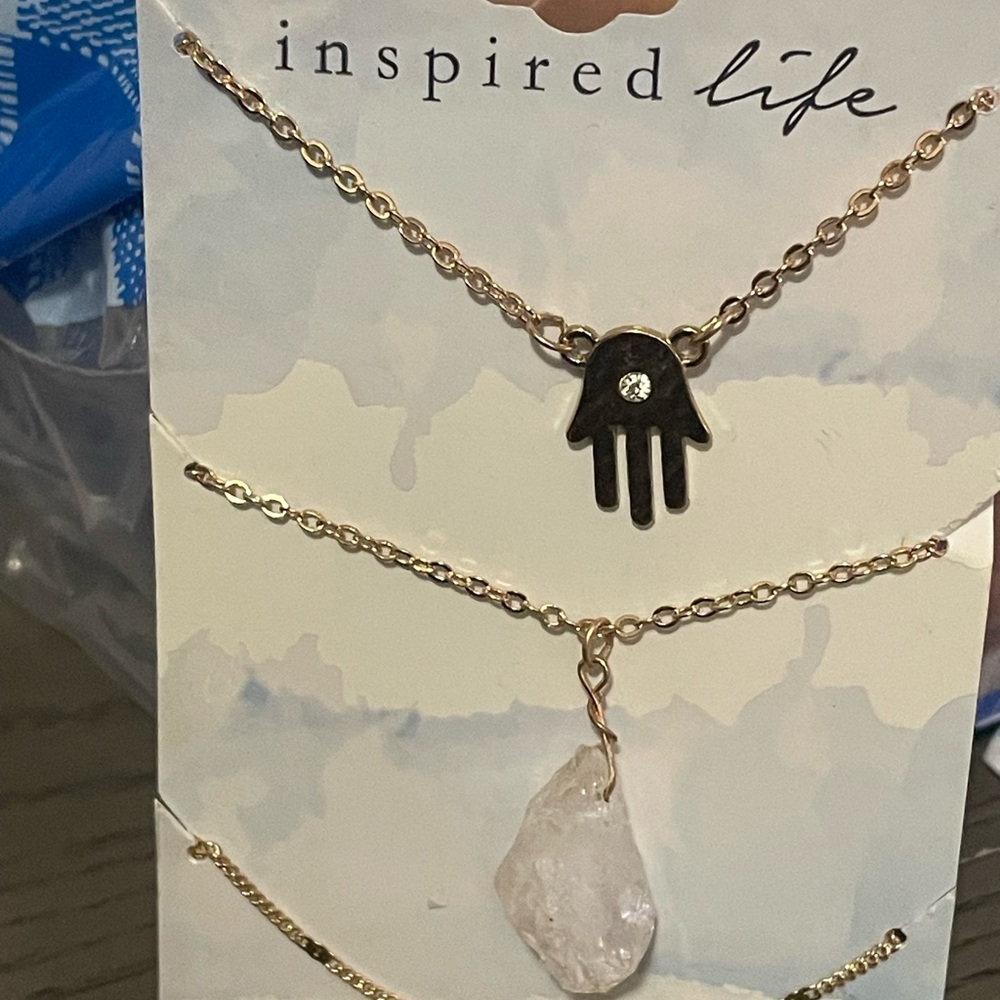 Inspired life  Gold and stone Necklace Set